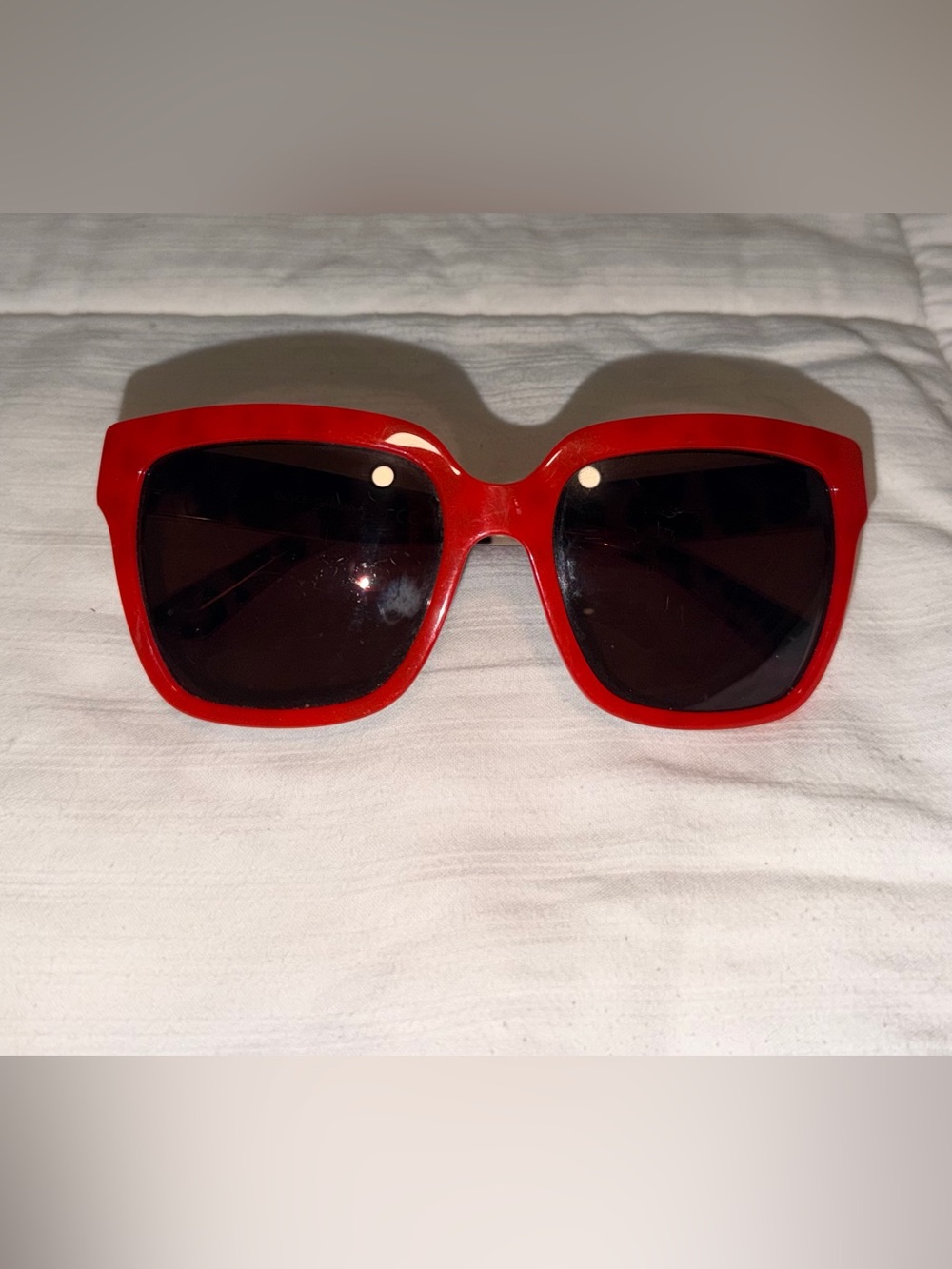 Dolce & Gabbana Red Oversized Square Sunglasses